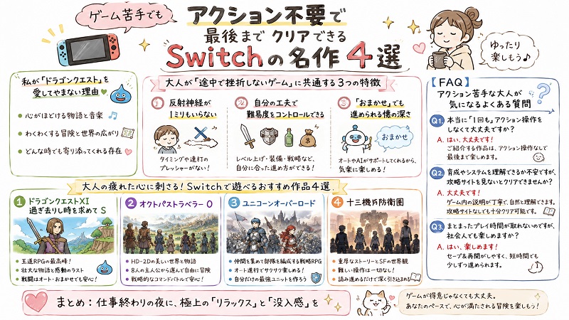 アクションゲームは苦手でも最後までクリアできるSwitchの名作4選