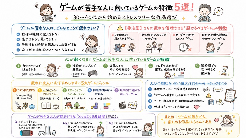 ゲームが「苦手」な大人がストレスなくストーリーに没頭できる、優しい作品には共通する特徴を紹介するグラレコ